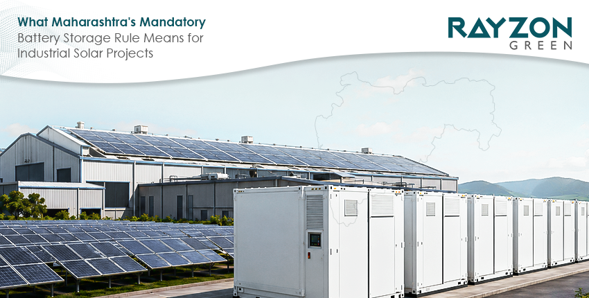 Industrial solar project integrated with battery energy storage system under Maharashtra renewable energy policy